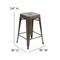 Flash Furniture 24" GN Metal Counter Stool-Black Poly Seat, 4PK 4-ET-31320-24-GN-R-PL2B-GG - alternate 4